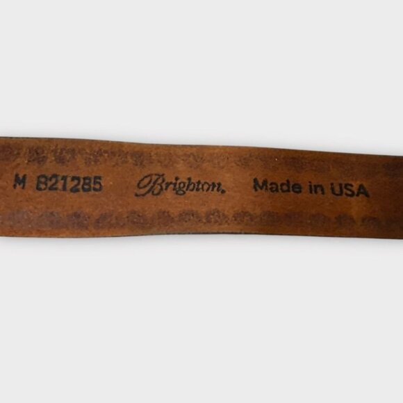 Brighton Heart Belt M Women Leather Pewter Brown Silver Boho Made in USA - Picture 6 of 6